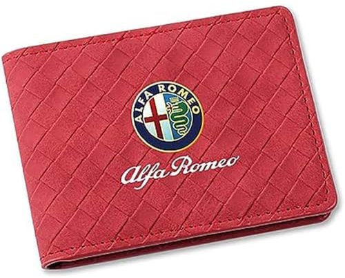 VTRWLMWN Auto Führerschein Tasche geldbörse, für Alfa Romeo Slim Leder Portmonee Auto Zubehör Kartenetui,G