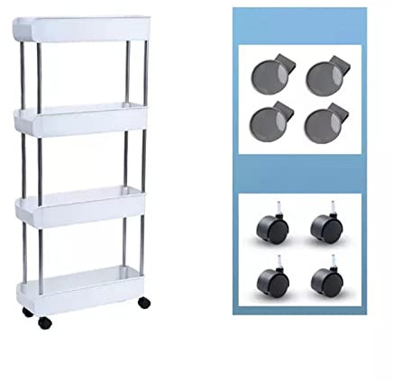 Klassischer Rollwagen für die Küche mit mehrschichtigen Ablagen für Zuhause und Büro, Nization Push-Pull-Trolley für enge Räume