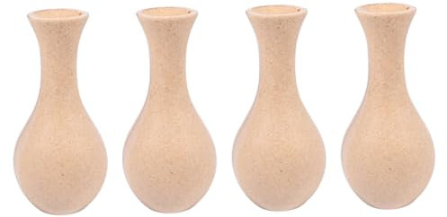 Cabilock 4stücke Holz Blumenvase DIY Manuelle Vase Künstlerische Für Home Office Vintage Umweltfreundlich