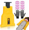 Mokaskaidj Afilador de Motosierra, Afilador de Motosierra Portátil, Kit Afilador de Motosierra Universal, Afilador Motosierra con 10 Afiladores y un Par de Guantes de Trabajo se Aplica Cortacésped etc