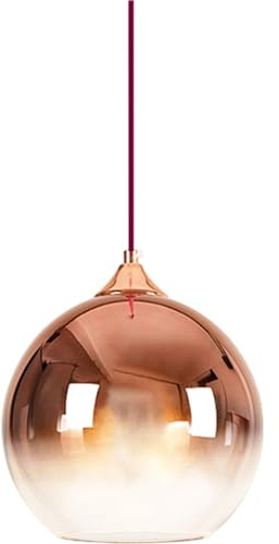 Lampe sans fil suspension luminaire avec source lumineuse rechargeable,Lampe suspension à piles de style moderne avec télécommande,intérieur suspension en verre sans installation de câblage.(Rose gold