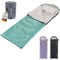 Skandika Deckenschlafsack Skye | Schlafsack 3 Jahreszeiten, mit Kissen, koppelbar, 220 x 75 cm, 250g/m² Mikrofaserfüllung, Innentasche, waschbar | Schlafsäcke Outdoor (Eisblau | RV Links)