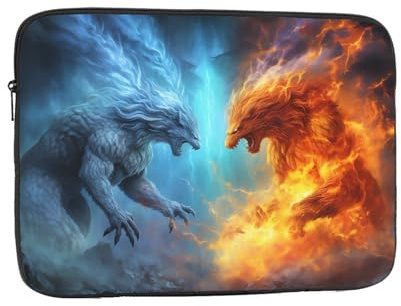 Laptop-Hülle, Fire Vs Ice Art, Computer-Tragetasche, 12-Zoll-Notebook-Schutzhülle