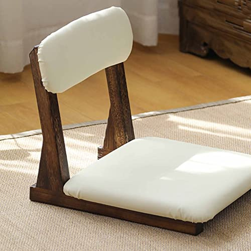 Japanese-Style Solid Wood Back Chair, Domestic Tatami Seat, Lazy Sofa, Japanese Style Solid Wood Floor Chair for Gaming Reading Watching TV