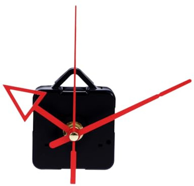 WOONEKY Quarz Wanduhrwerk Satz 5mm mit 3 Zeigern, Rot, Kunststoff | Schreibtisch und Selbstgemacht Uhren, Geräuschloses Uhrwerk, Leicht zu Montieren, ohne Batterie