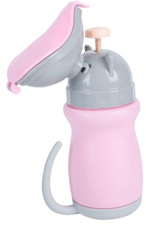 HEALSOPTHY Tragbares Kinderurinal für Auto und Reisen mit Auslaufsicherer Abdichtung aus Abs Pp Praktisches Nottoilette für Unterwegs und Mobiles Töpfchen im Rosa Design