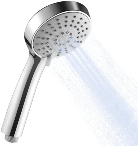OFFO Shower Head with 3 Spray Modes, High Pressure Shower Head Powerful Boosting Handheld Showerhead for Low Water Pressure, Chrome
