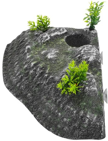 JOINPAYA Schildkröten Ruheplattform mit Kletterrampe aus Resin Realistische Felsstruktur Übungs und Unterhaltungsbereich für Haustier Reptilien im Terrarium und Schildkröten Lebensraum