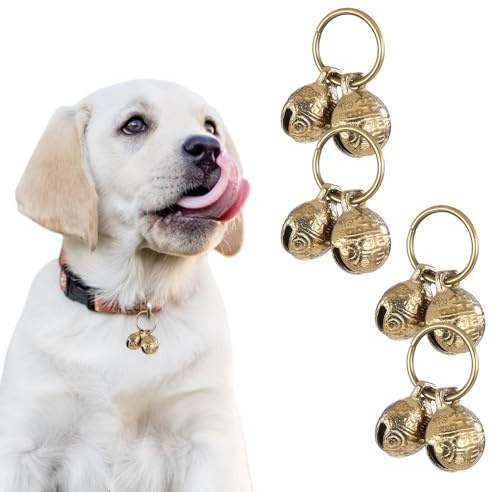 Auroriel Kupferglocke Für Halsband Hund 4 Stück Messing Hundeglocken Extra Laut Halsbandglocke Für Haustier Verfolgung Anti Verlust Training Haustier Anhänger Zubehör