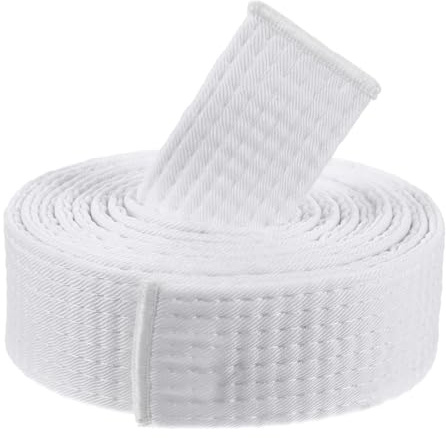 White Double Karate Belt, Taekwondo White Belt Solid Rank Martial Arts Belts, Uniform Belts Universal Fit for Judo Karate Taekwondo Wrestling(240cm/94.4inch)