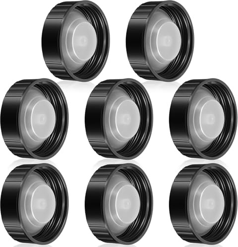 38mm Beer Growler Tops Phenolic Resin Cover 8 Pack Poly Seal Screw Cap Growler Cover Thread Plastic Lids Amber Boston Round Glass Bottles Poly Cone Cap Brewing Wine Jug Caps Black