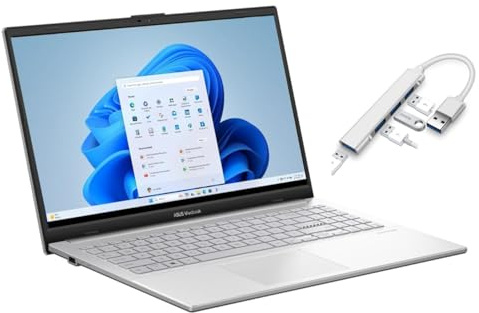 ASUS Vivobook Ordinateur portable 15,6 FHD | AMD Ryzen 5 7520U (Beat i7-1255U) | Carte graphique AMD Radeon | WIFI5 | Argent froid | 16 Go de RAM DDR5 | 512 Go SSD | Windows 11 Home | Ensemble avec