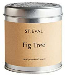 St. Eval Fig Tree Scented Tin Candle - Wax - Refreshing Fragrance - A Clean and Refreshing Scent with Hints of Sweet Fresh Figs - Made in Cornwall