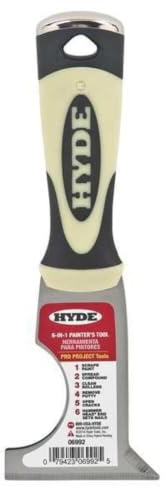 Hyde 2-1/2-Inch 6-in-1 Stiff Carbon Steel Scraper Blade Painter's Tool