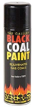Black Coal Paint Spray for Gas COALS,Stove,Grate,Fireplace Wood OR Multi Fuel APPLIANCES,FIRE Backs,Basket,Pipe,Flue,BBQ,and DIY