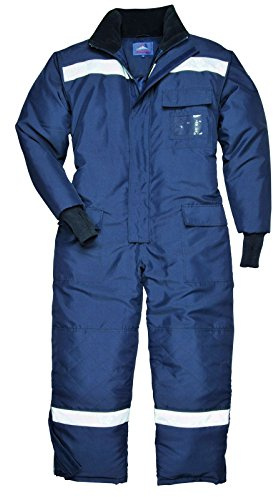 Portwest CS12 ColdStore Coverall Long Sleeve Quilt Lined Thermal Breathable | Navy, 2X Large, EN 342, Secure Fit, Easy Fitting Over Work Boots, Elasticated Back Waist, Knitted Cuff, Heavy Duty, Security