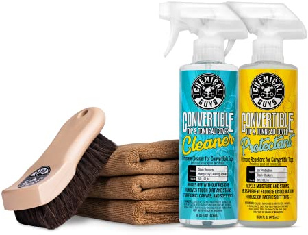 Chemical Guys HOL_995 Ultimate Convertible Top Care Kit With ACC_S95 Long Bristle Horse Hair & 3 Workhorse Microfiber Towels (Works on Vinyl, Fabric, Canvas, Textile, and Synthetic Soft Tops), 6 Items