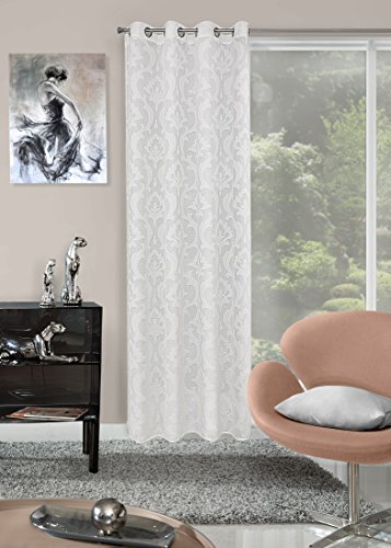 Eurofirany, Ösenschal Agnes, weiß, 140x250 Vorhang, 100% Polyester, 0.02 x 140 x 250 cm
