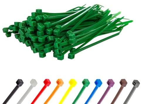 Gocableties - Collier de Serrage en Nylon - 100 mm x 2,5 mm - Vert - Attache Câble Petit Format - Serre-Câbles - Lot de 100 Pièces
