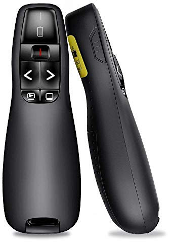Wireless Presenter, BESTHINKY Presentation Remotes Control PPT Pointer Clicker Flip Pen with Laser Pointer, Support Super URL, Up to 15 m Range (Black)