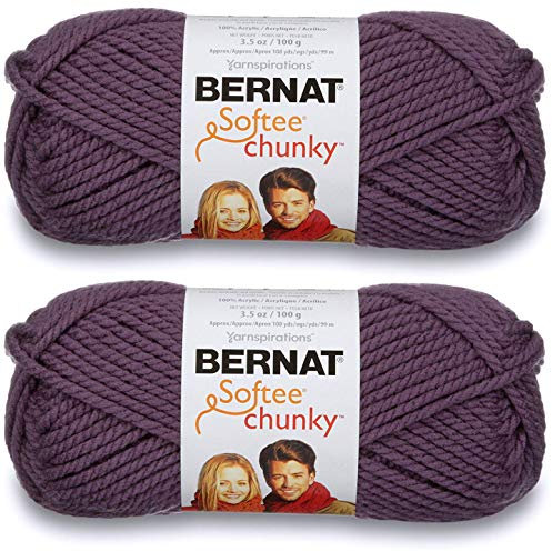 Bernat 2-Pack - Softee Chunky Yarn, Dark Mauve, Single Ball