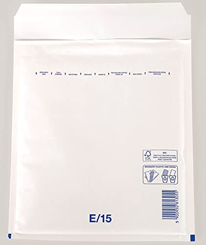 100 Stück Luftpolsterumschläge Luftpolstertaschen Versandtaschen Gr. E5 / DIN B5+ (240 x 275 mm außen) Farbe weiß