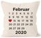 SpecialMe® personalisiertes Kissen Kalender anpassbares Datum Geschenk Liebe Jahrestag Hochzeitstag Hochzeitsgeschenk Natur 40cm x 40cm