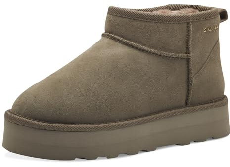 s.Oliver Damen Boots aus Leder Gefüttert, Grün (Sage), 37 EU
