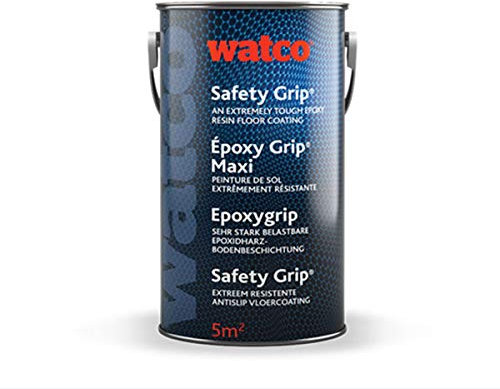 Watco Epoxy Grip® Maxi, peinture de sol époxy antidérapante à séchage ultra-rapide, 5m² (Gris Clair)