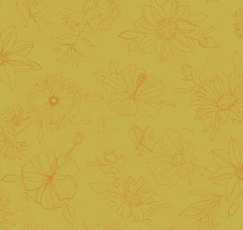 d-c-fix Wachstuchtischdecke – Manhattan Palmas gelb (110 x 140 cm) – Tischtuch im Vintage-Stil für den Küchen-, Ess- oder Gartentisch – lebensmittelecht, abwaschbar & wasserdicht