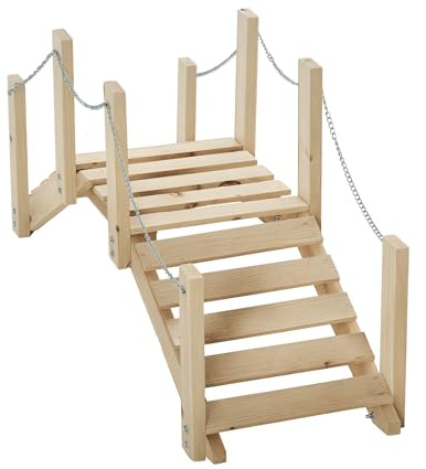 Outsunny Ponte Ponticello da Giardino in Legno per Laghetto 100x32x48cm