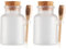 TIANZD 2 Pack 500ml Matte Plastic Bath Salt Storage Jars with Cork and Wooden Spoon Empty Kitchen Storage Container for Bath Salt Scrub Mask