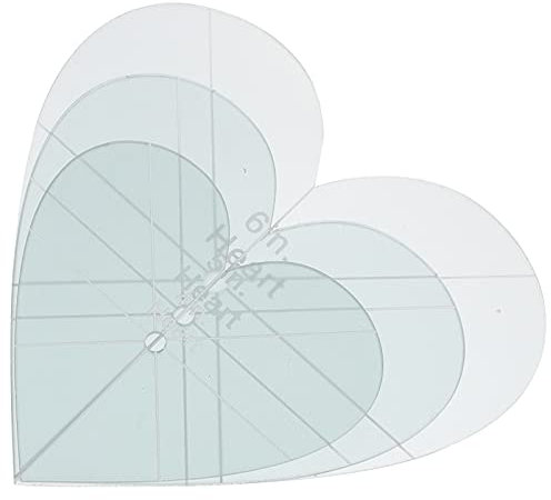 EXCEART 3pcs Acrylic Patchwork Multi-Quilting Template Ruler Heart Shaped Rulers Sewing Tools Measuring Handmade Tool, Grey, 15.4X14cm (E07E50V2BFKL11FHDKI)
