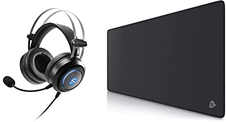 Sharkoon Skiller SGH30 Gaming Headset & CSL-Computer - XXL Speed Gaming Mauspad Titanwolf Schwarz 900 x 400mm - XXL Mousepad - Tischunterlage Large Size, 23032532, größe XXL typ 1