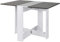 HUOLE Mesa Plegable Contemporánea con 2 Solapas Plegables, Tablero de Partículas de Melamina, Mesa de Comedor Plegable Mesa de Madera con 2 Solapas-103 * 76 * 73,4cm (Blanco + hormigón)