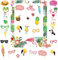 ZOOMPIL Flamingo Party Foto Requisiten, 37pcs Hawaii Photo Booth Props, DIY Flamingo Brillen Masken Hut Foto Requisiten für Sommer Schwimmbad, Tropical Hawaiian Geburtstag Party Deko