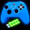 HLRAO Cover in silicone blu per controller Xbox Series X/S che si illumina al buio, antiscivolo, in gomma morbida, set di accessori con 8 tappi per pollice che si illuminano al buio + 2 simpatici
