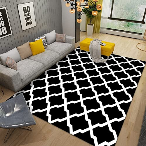 Fußboden Vorleger schwarz Teppichboden Auslegware Teppich Balkon Wetterfest Wohnzimmerteppich Modernes Minimalistisches Schlafzimmer 170x240cm Zimmer deko modern Teppich günstig