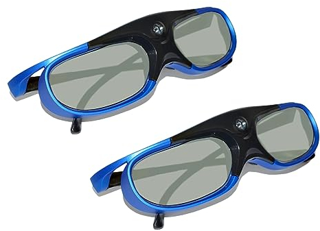 Cuifati DLP Link 3D-Brille, Wiederaufladbare Active Shutter-Brille mit 144 Hz für Alle DLP Link 3D-Projektoren, für XGIMI ZX4 H1, für JMGO G1 G3 X1, für, für Acer, für Optoma, für