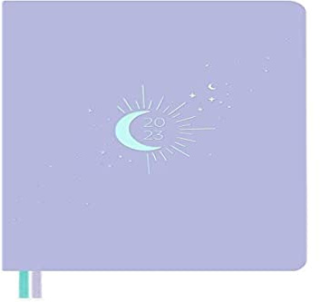 Takenote - Kalender Januar 2023 Dezember 2023 - Wochenansicht - Größe 12x16 (A6) - Zweisprachig: Spanisch - Englisch - Mond