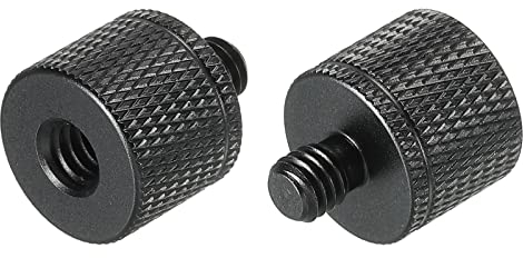 sourcing map 2Pack Mikrofonständer Adapter 1/4 Buchse x M6 Stecker Kamera Schraube Schwarz
