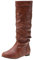 ticticlily Stivali Alti da Donna Invernali Moda Stivali da Equitazione Casual Comodi Tacco Piatto Scarpe in Pelle A Marrone 39 EU