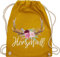 Turnbeutel Rucksack - Kompatibel mit Oktoberfest Tasche - Herzmadl - Unisize - Senfgelb - mitbringsel aus bayern trachtenrucksack bayrische madl beutel trachtentaschen bayrisch hirsch stoffrucksack