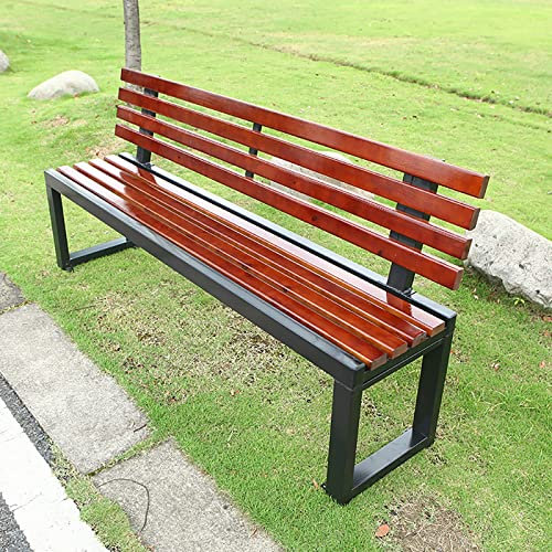ARHAMS Gartenbank Wetterfest, Gartenbank, Sitzbank mit Lehne, Massivholz, Außenterrassenbank Aus Metall Und Holz, Parkbank, Verandastuhl für Terrasse, Hof, Rasen (Size : 1.5m)