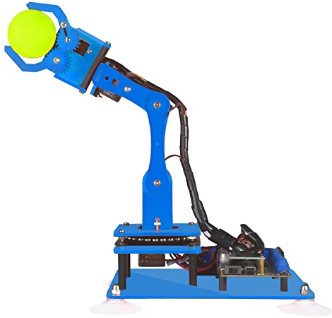 Adeept 5-DOF Roboter-Spielzeug, 5-Achsen-Arm, kompatibel mit Arduino IDE programmierbar, DIY-Codierung, Stem-Kits mit OLED-Display, Code und PDF, Roboter für Erwachsene, Kinder, Geschenke, Blau
