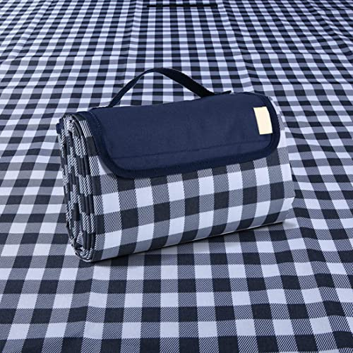 K Y KANGYUN Outdoor Picnic Blankets, Extra Large Beach Blanket, Foldable Lightweight Waterproof Sand Mat, Picnic Blanket 80 x 60 for Beach Camping Hiking Park Patio (Dark Blue, 80x60 inch)