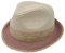 Capo Strohhut Trilby farbige Krempe Größe 58 malve