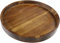 Bandeja redonda de acacia, tabla de queso de charcutería con borde, bandeja decorativa de madera para servir para mesa de café