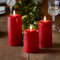 Lights4fun 3er Set TruGlow® Rote LED Kerzen Mit Fernbedienung - Echtwachskerzen Mit Timerfunktion und Flackernder Flamme