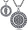 AEONSLOVE Wikinger Schmuck Herren Damen Runen Kette Silber 925 Vegvisir Anhänger Medaillon Valknut Amulett Halskette Nordischer Mythologie Schmuck Wikinger Geschenke für Männer Talisman Nordische Deko
